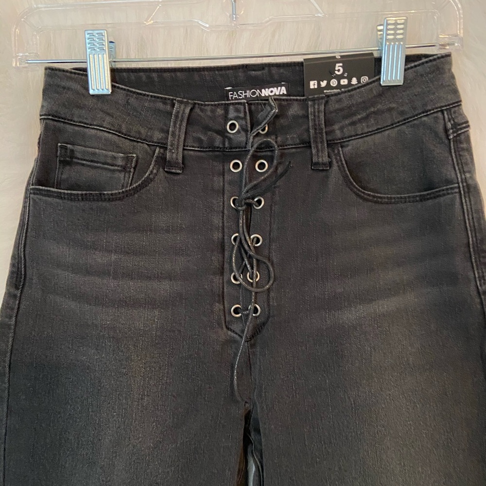 Fashion Nova lace up jeans